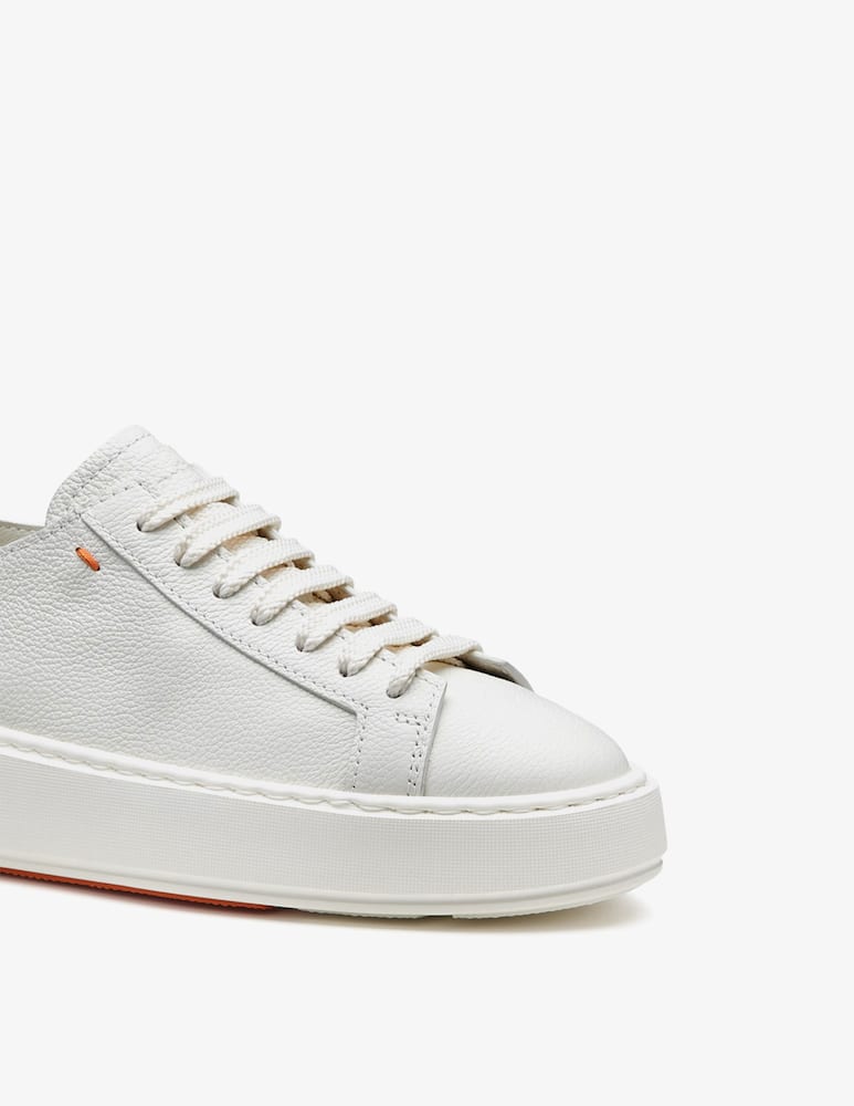 Santoni Sneaker in pelle martellata bianca - immagine 5 Santoni Sneaker in pelle martellata bianca - immagine 5