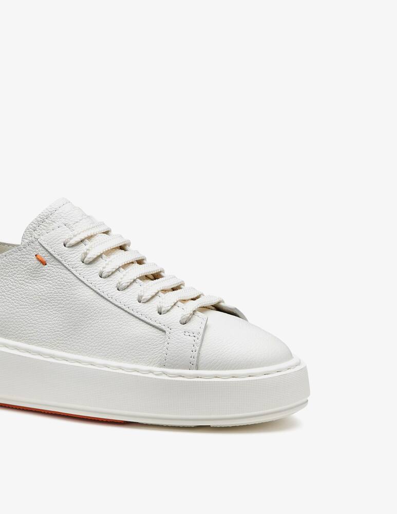 rinascente Santoni White tumbled leather sneaker