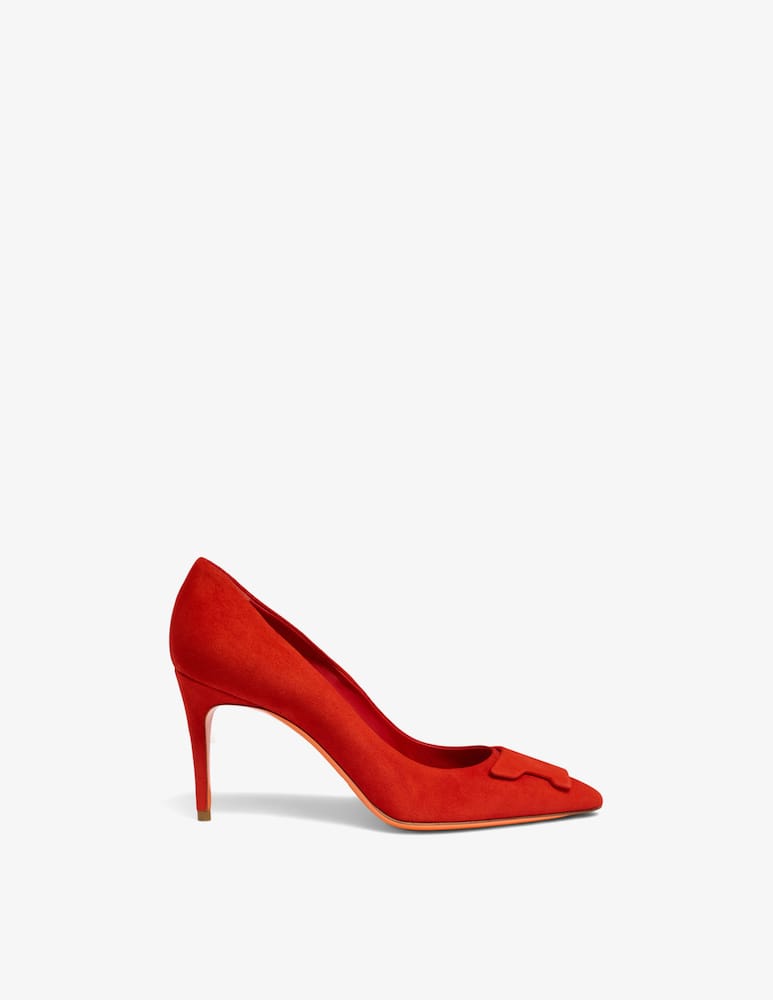 rinascente Santoni Décolleté Sibille con tacco alto in suede rosso