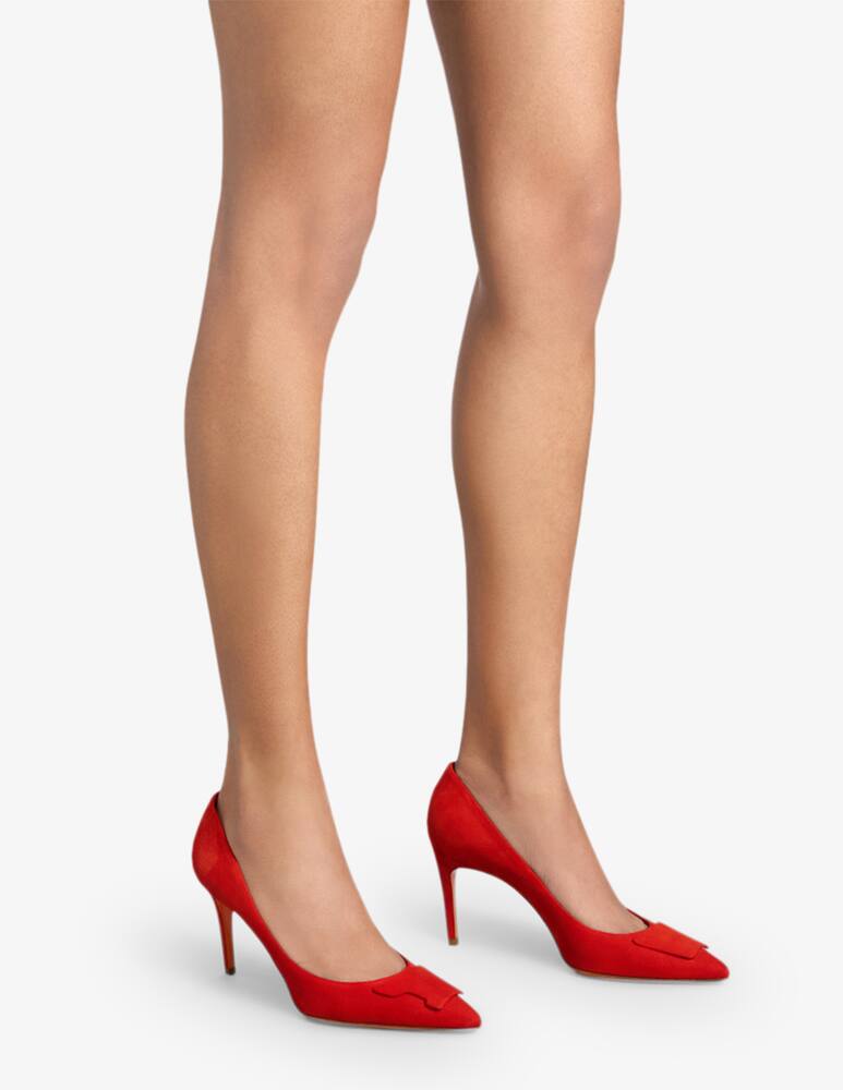 rinascente Santoni Décolleté Sibille con tacco alto in suede rosso