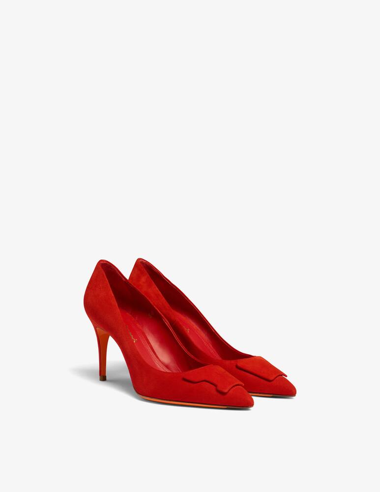 rinascente Santoni Décolleté Sibille con tacco alto in suede rosso