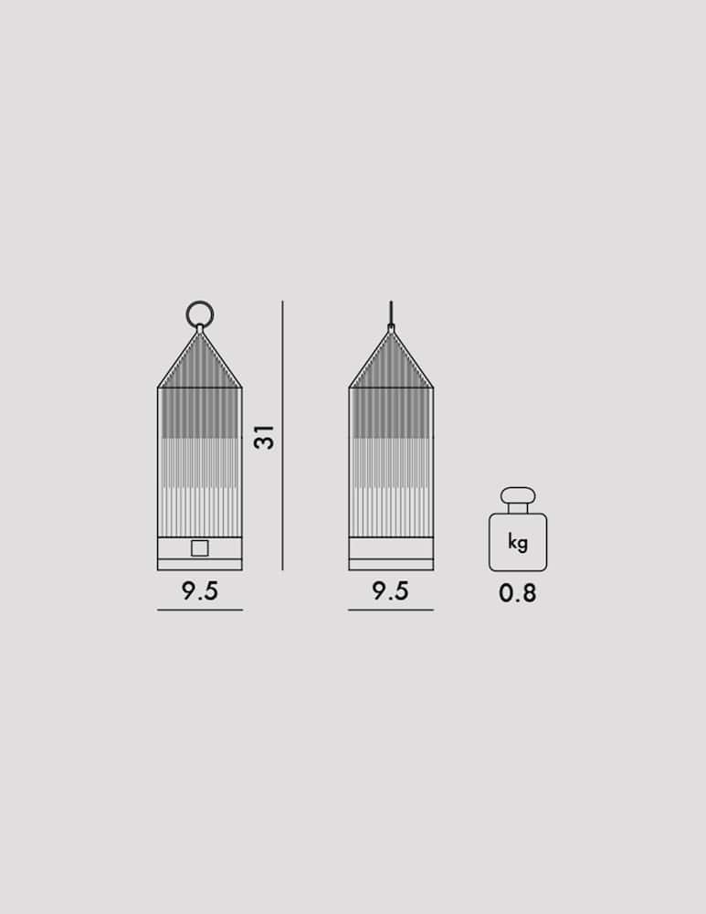 Kartell Lampada da tavolo a batteria Lantern - immagine 4 Kartell Lampada da tavolo a batteria Lantern - immagine 4