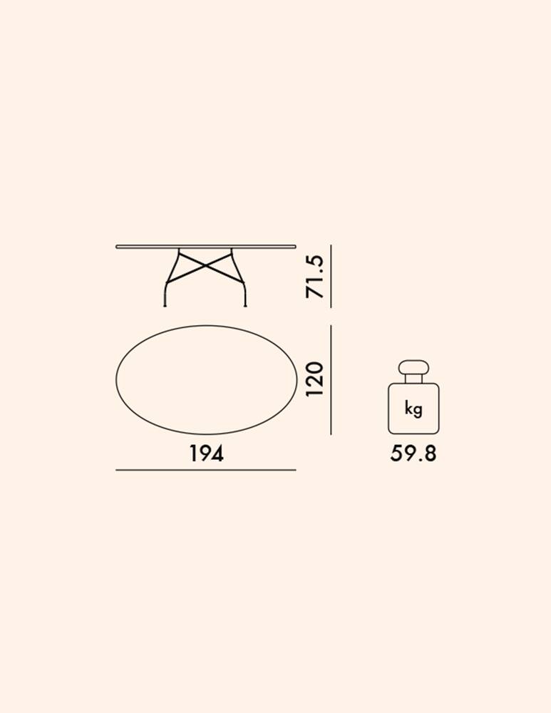rinascente Kartell Glossy Ovale, tavolo - Multicolor