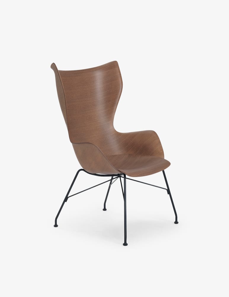 rinascente Kartell K/WOOD Basic Veneer, armchair - Brown