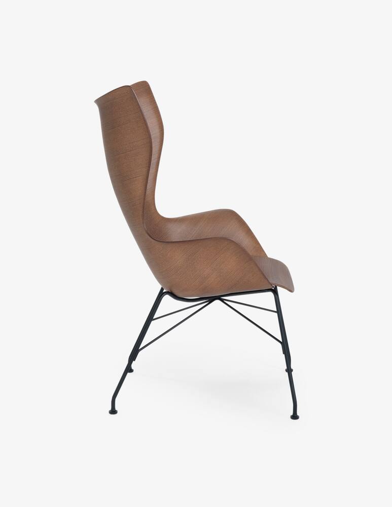 rinascente Kartell K/WOOD Basic Veneer, armchair - Brown