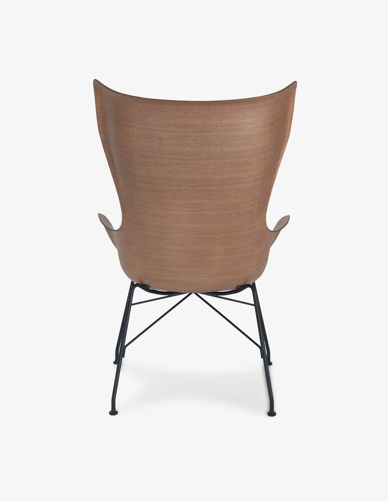 rinascente Kartell K/WOOD Basic Veneer, armchair - Brown