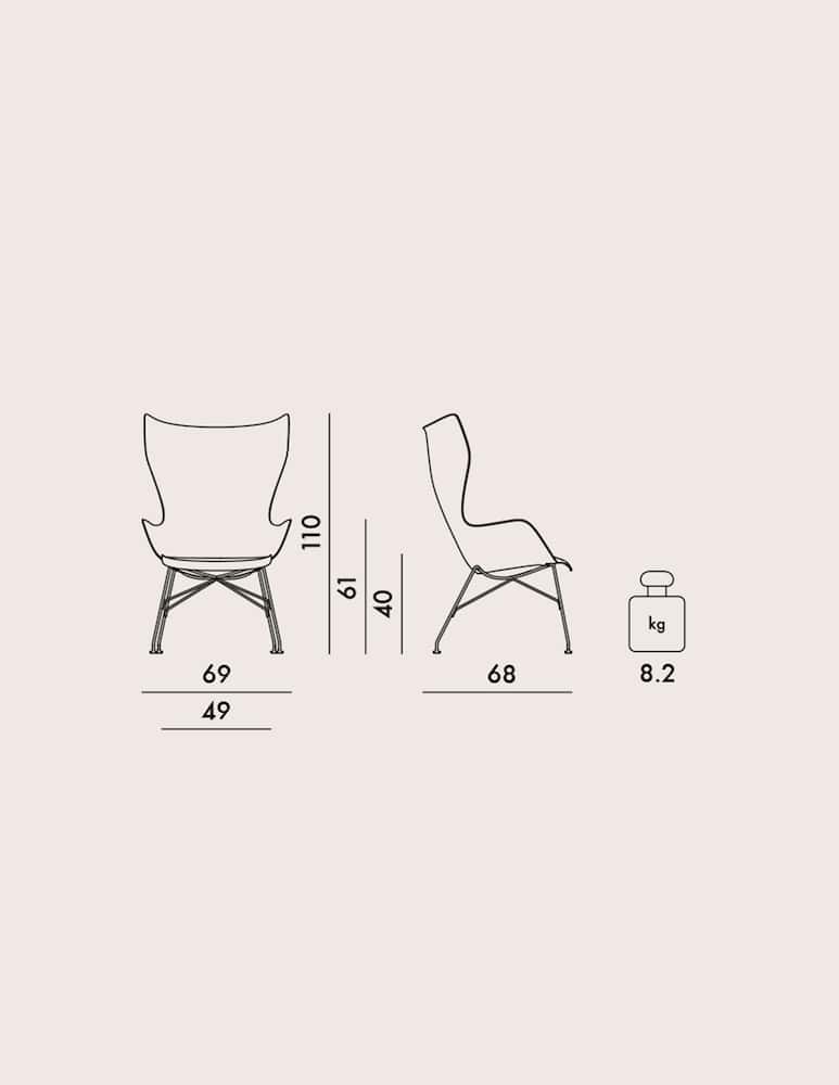 Kartell Poltrona K/WOOD Legno Basic Veneer - immagine 5 Kartell Poltrona K/WOOD Legno Basic Veneer - immagine 5