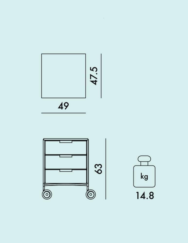 rinascente Kartell Contenitore 3 Cassetti 