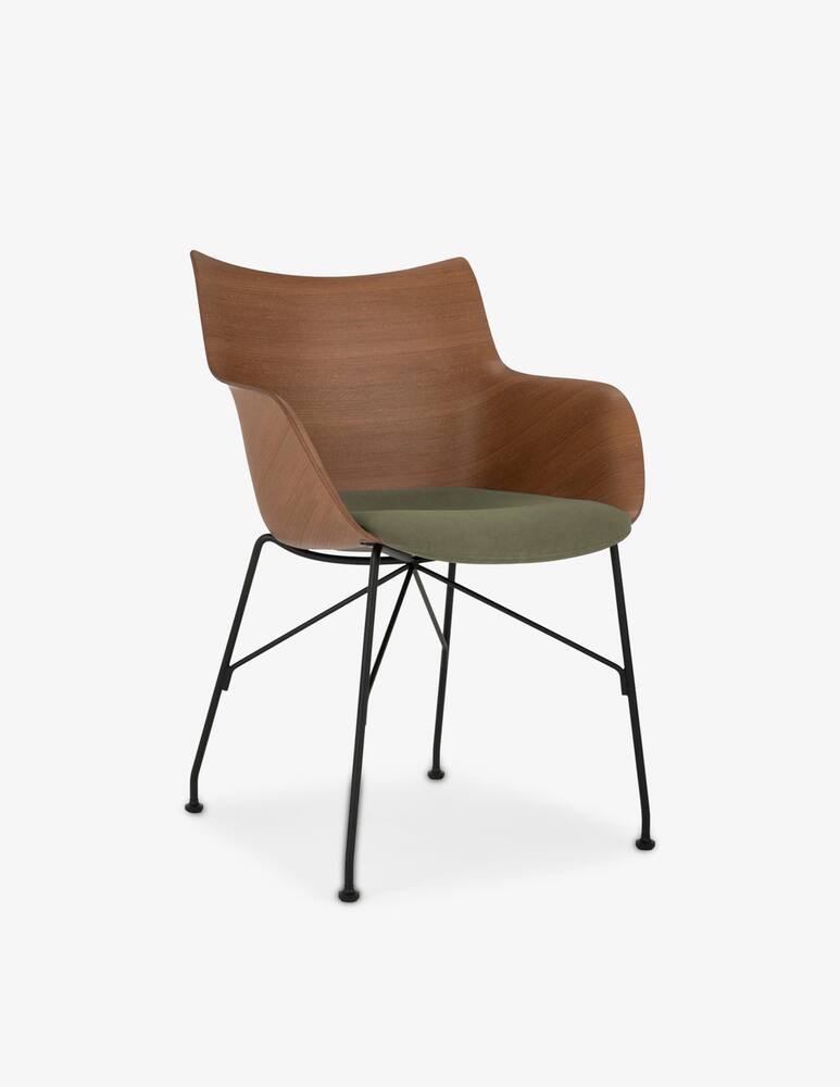 rinascente Kartell Q/Wood su ruote, sedia - Marrone