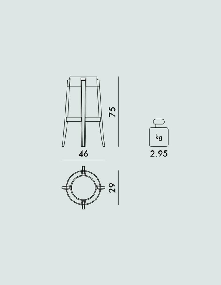 rinascente Kartell Charles Ghost stool - Orange