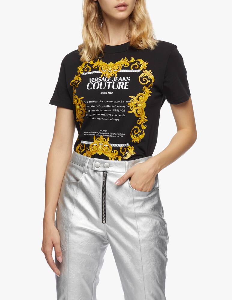 rinascente Versace Jeans Couture Baroque t-shirt label with print