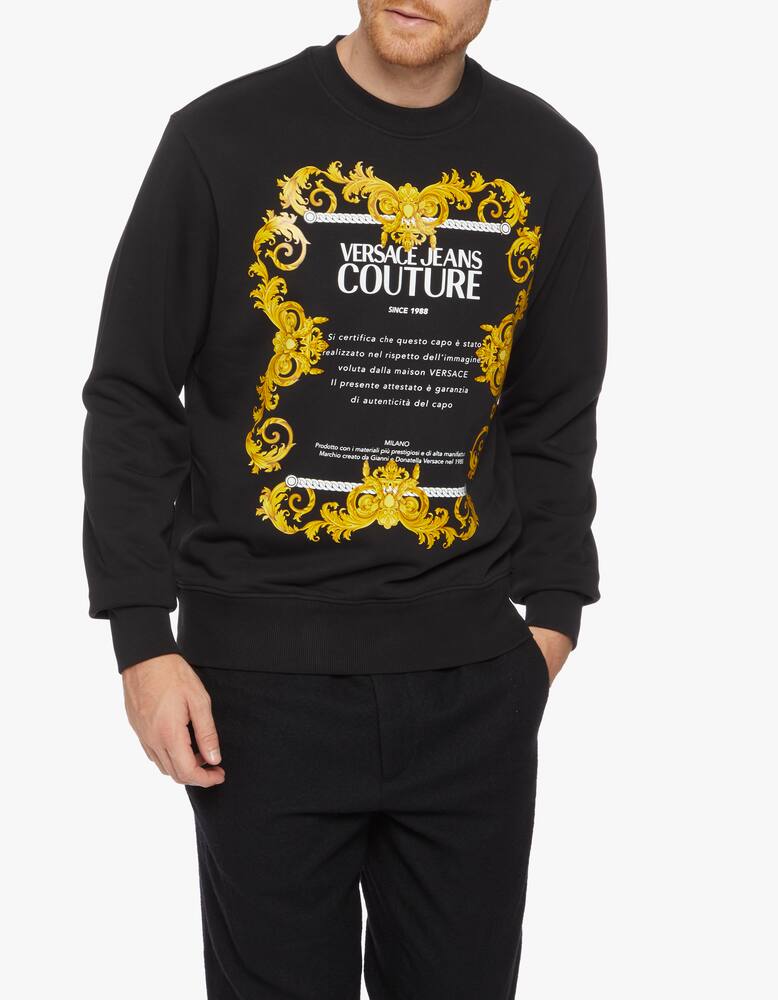 rinascente Versace Jeans Couture Roundneck label baroque logo sweatshirt