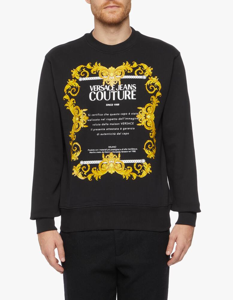 rinascente Versace Jeans Couture Roundneck label baroque logo sweatshirt