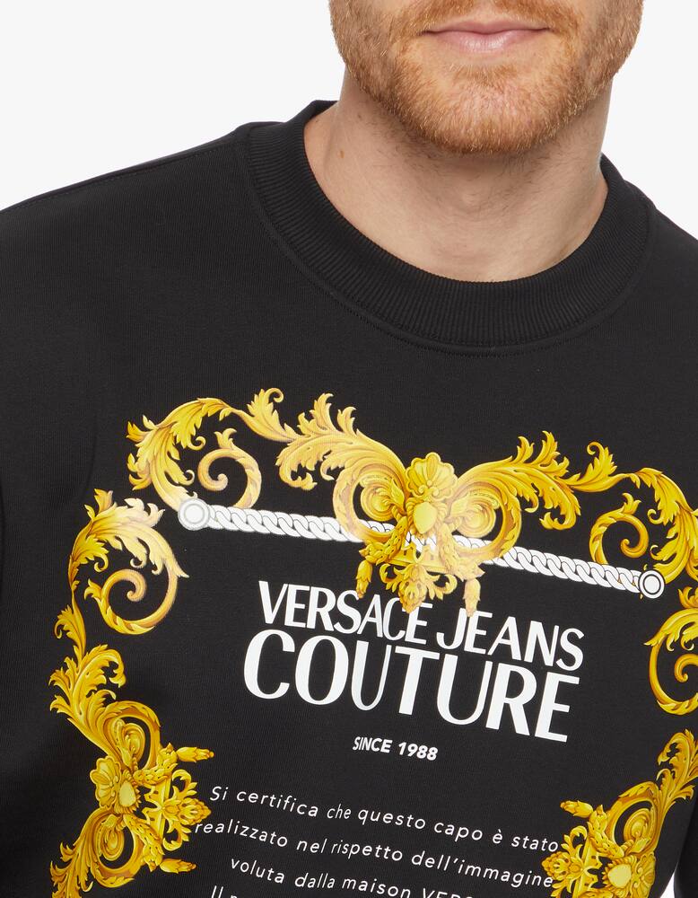 rinascente Versace Jeans Couture Roundneck label baroque logo sweatshirt