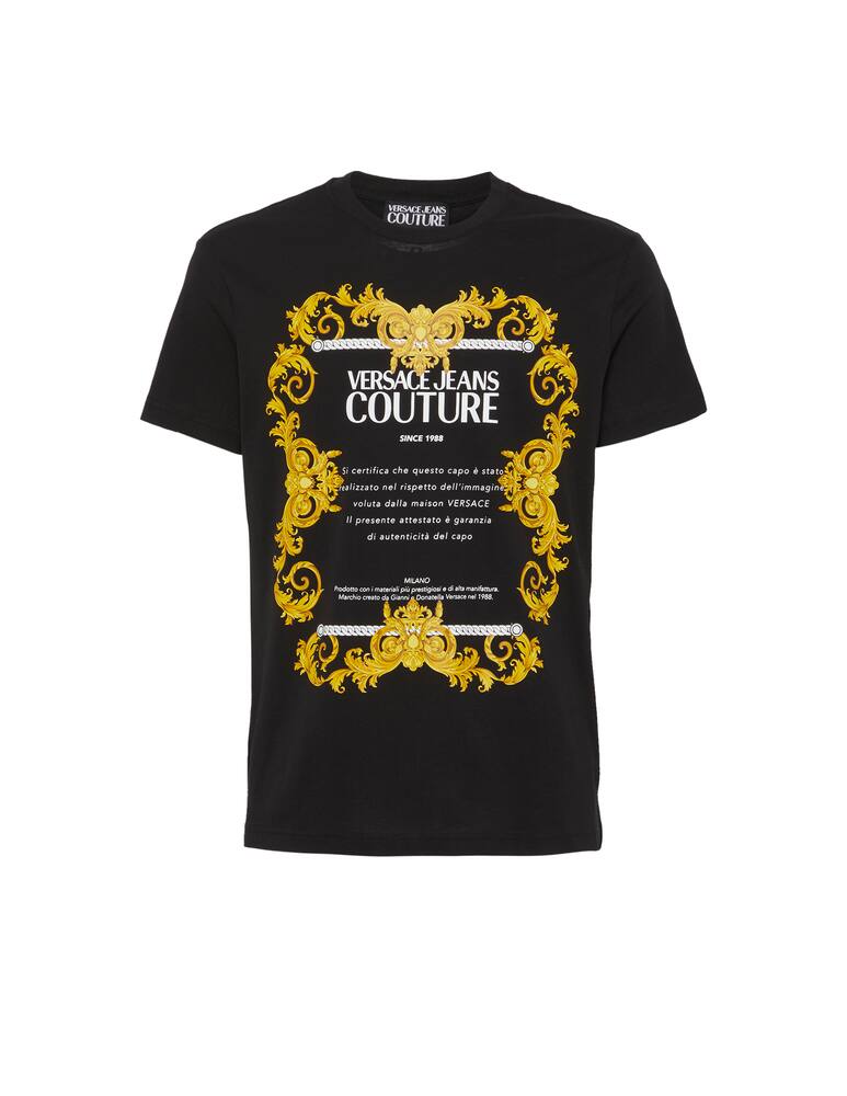 rinascente Versace Jeans Couture Roundneck label baroque logo t-shirt
