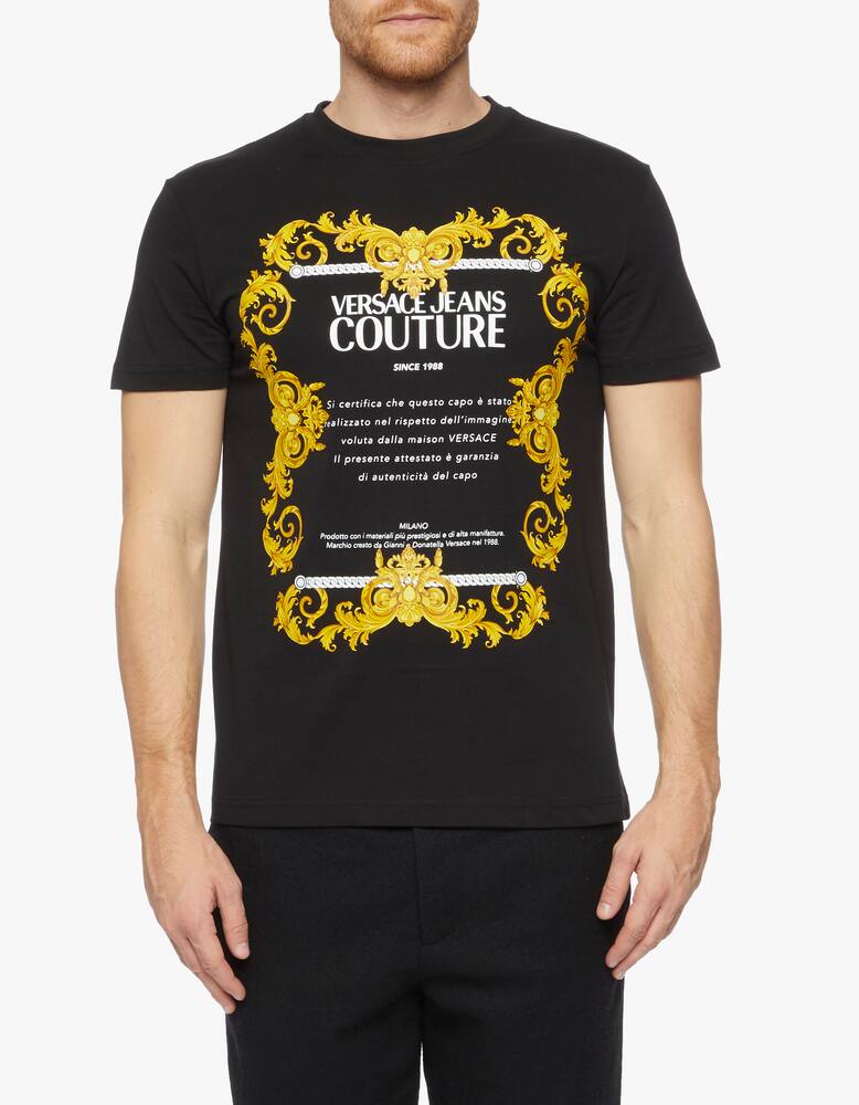 rinascente Versace Jeans Couture Roundneck label baroque logo t-shirt