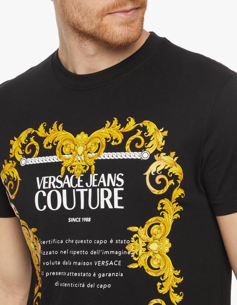 rinascente Versace Jeans Couture Roundneck label baroque logo t-shirt