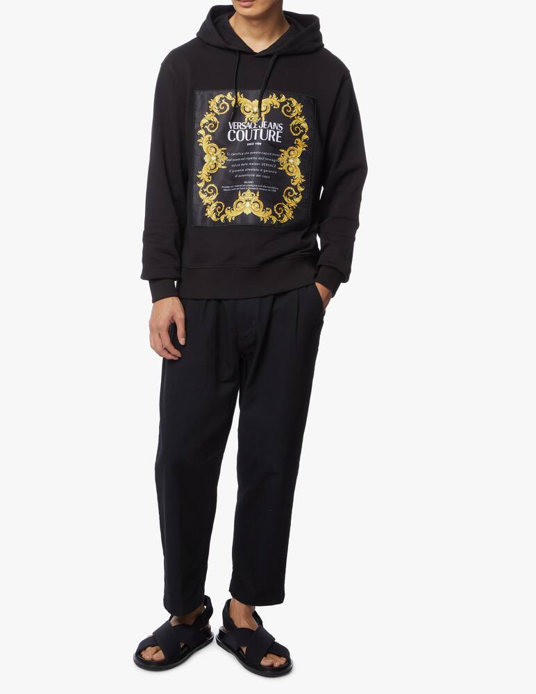 rinascente Versace Jeans Couture Felpa con cappuccio in cotone label barocco