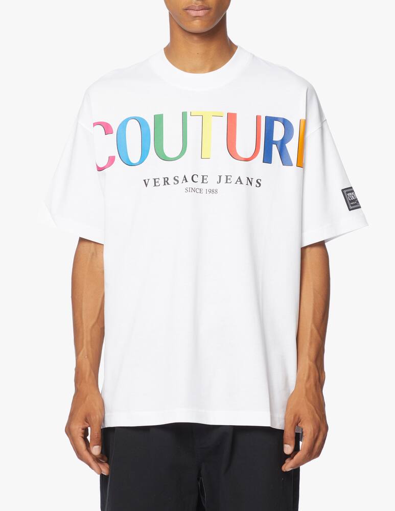 rinascente Versace Jeans Couture Rainbow logo t-shirt