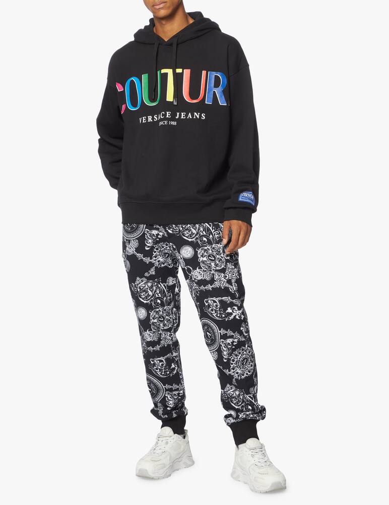 rinascente Versace Jeans Couture Felpa con cappuccio rainbow logo over
