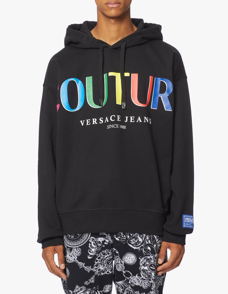 rinascente Versace Jeans Couture Felpa con cappuccio rainbow logo over