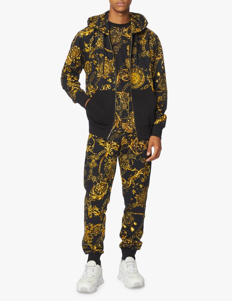 rinascente Versace Jeans Couture Felpa con cappuccio full zip gold barocco