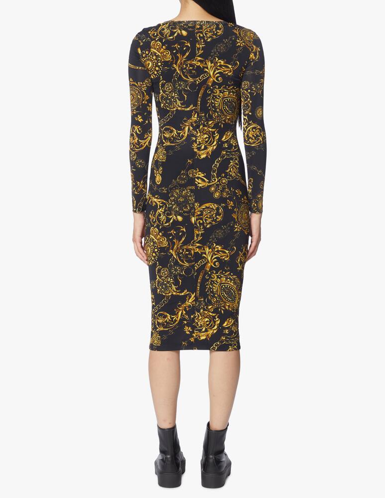 rinascente Versace Jeans Couture Long sleeved midi dress with baroque print
