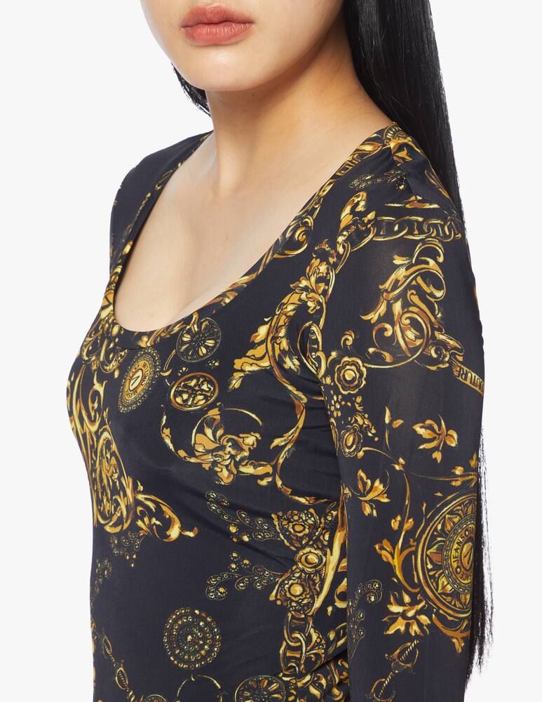 rinascente Versace Jeans Couture Long sleeved midi dress with baroque print