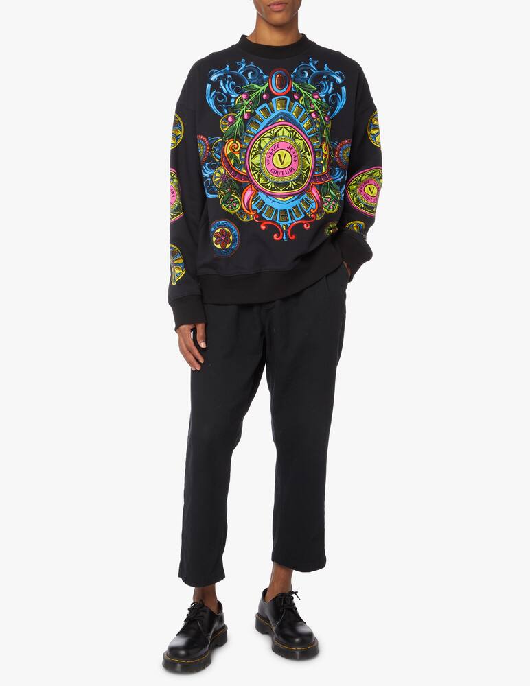 rinascente Versace Jeans Couture Over panel bijoux print hoodie