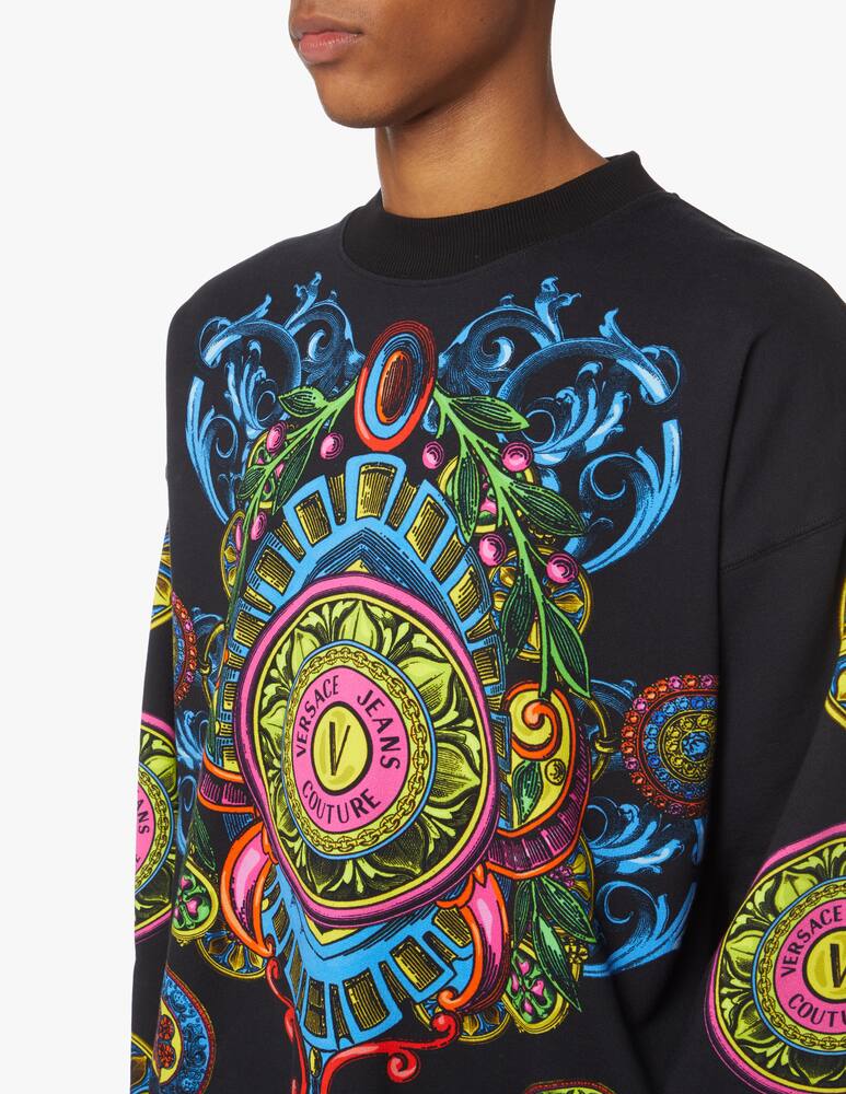 rinascente Versace Jeans Couture Over panel bijoux print hoodie