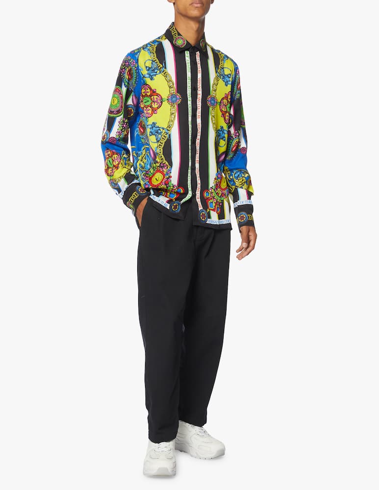 rinascente Versace Jeans Couture Camicia panel a righe barocco