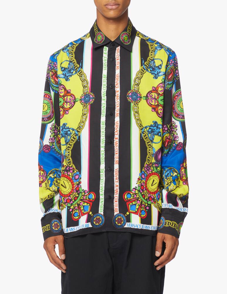 rinascente Versace Jeans Couture Camicia panel a righe barocco