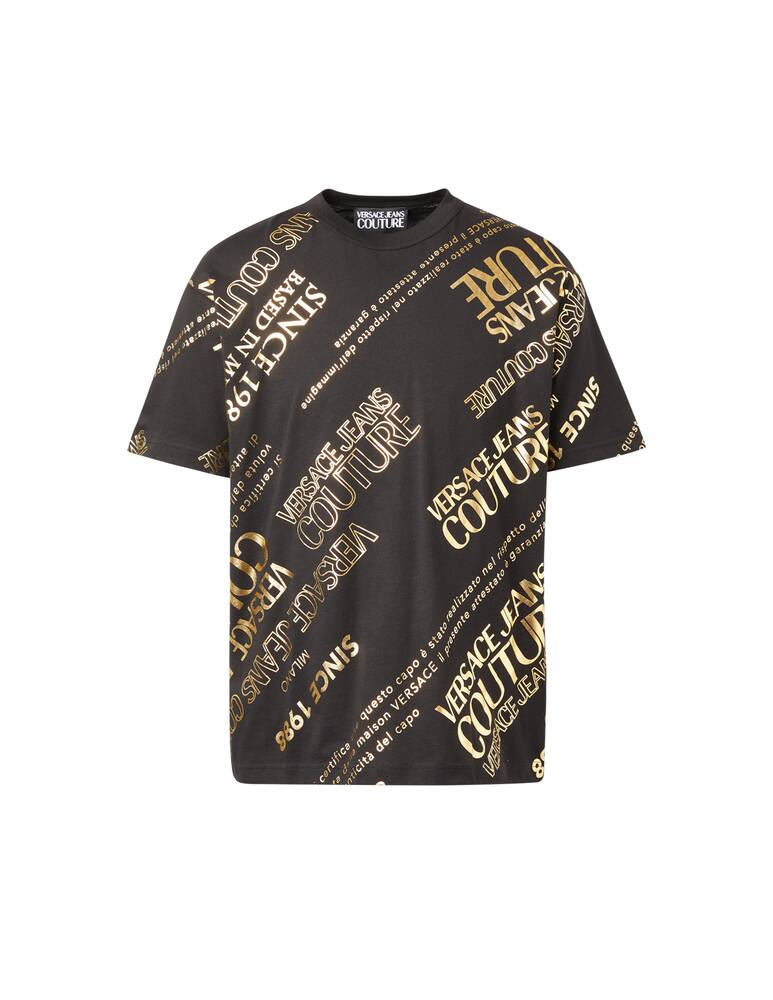 Versace Jeans Couture Maglietta girocollo warranty all over oro - immagine 1 Versace Jeans Couture Maglietta girocollo warranty all over oro - immagine 1