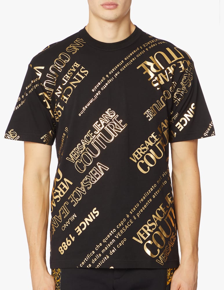 Versace Jeans Couture Maglietta girocollo warranty all over oro - immagine 4 Versace Jeans Couture Maglietta girocollo warranty all over oro - immagine 4