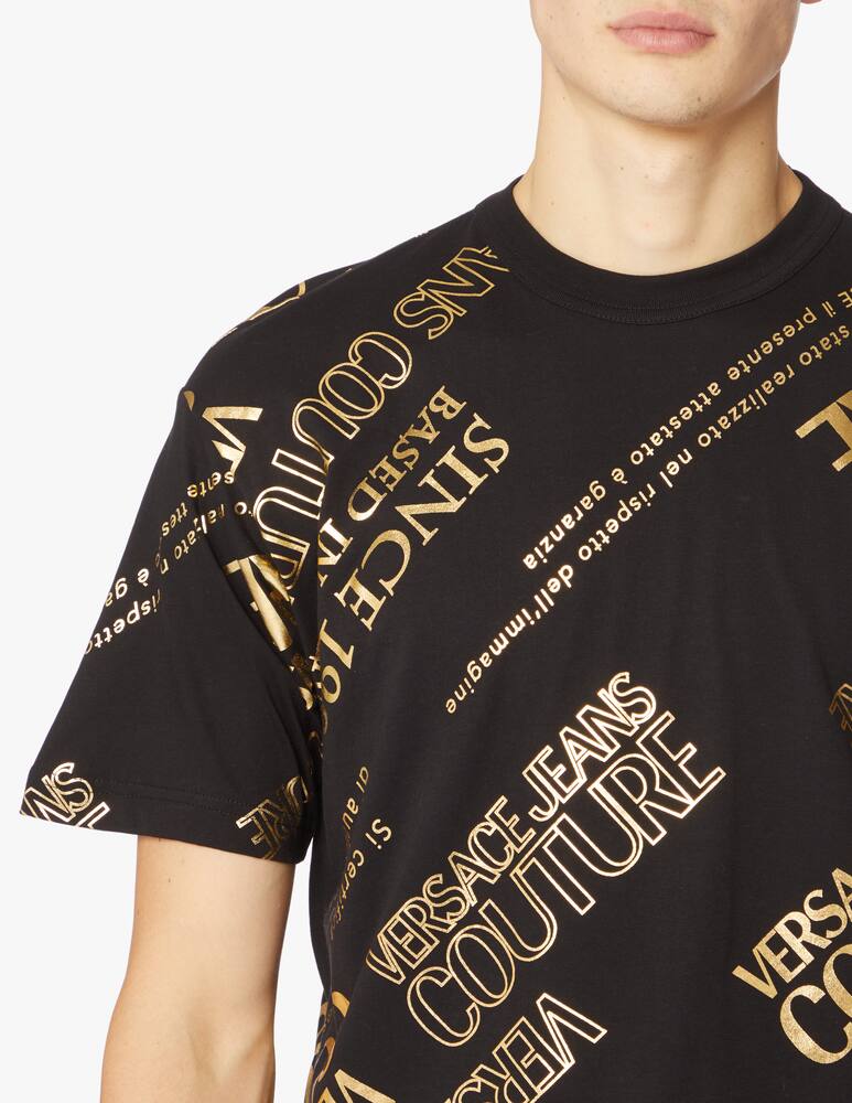 rinascente Versace Jeans Couture All over gold warranty t-shirt