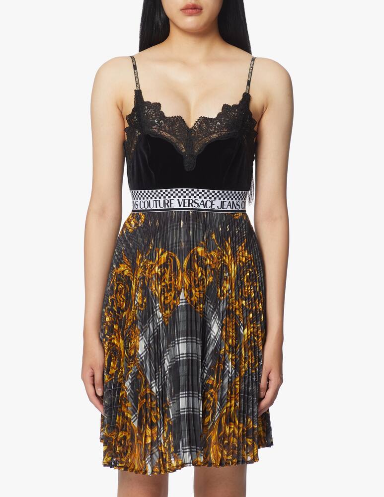 rinascente Versace Jeans Couture Vestito plisse con stampa tartan