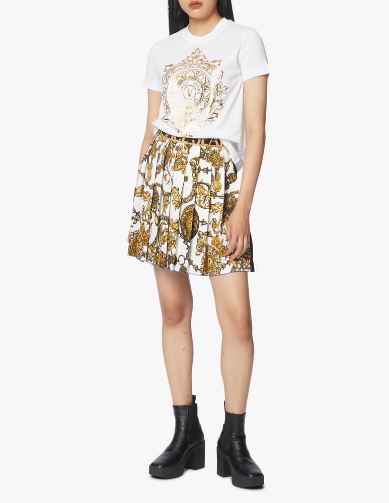 Versace Jeans Couture Pleated mini skirt with baroque print - picture 2 Versace Jeans Couture Pleated mini skirt with baroque print - picture 2