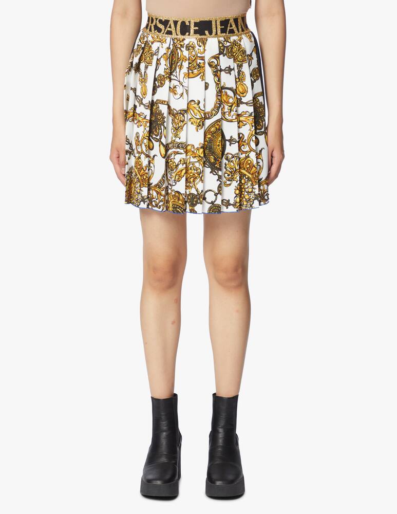Versace Jeans Couture Pleated mini skirt with baroque print - picture 4 Versace Jeans Couture Pleated mini skirt with baroque print - picture 4