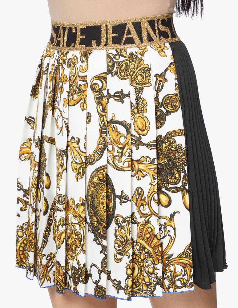 Versace Jeans Couture Pleated mini skirt with baroque print - picture 5 Versace Jeans Couture Pleated mini skirt with baroque print - picture 5