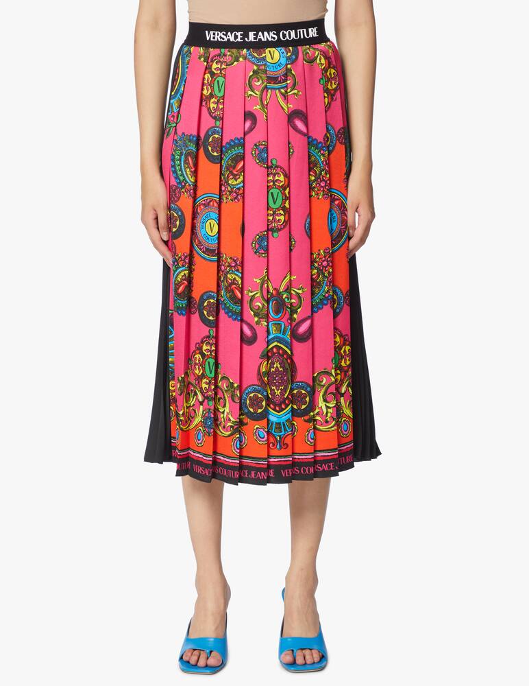 rinascente Versace Jeans Couture Gonna midi plisse con stampa barocco 