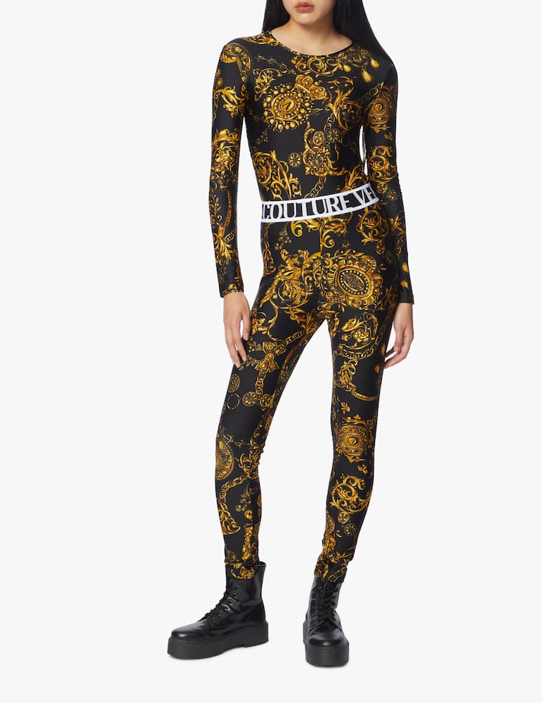 rinascente Versace Jeans Couture Body a manica lunga con stampa barocco