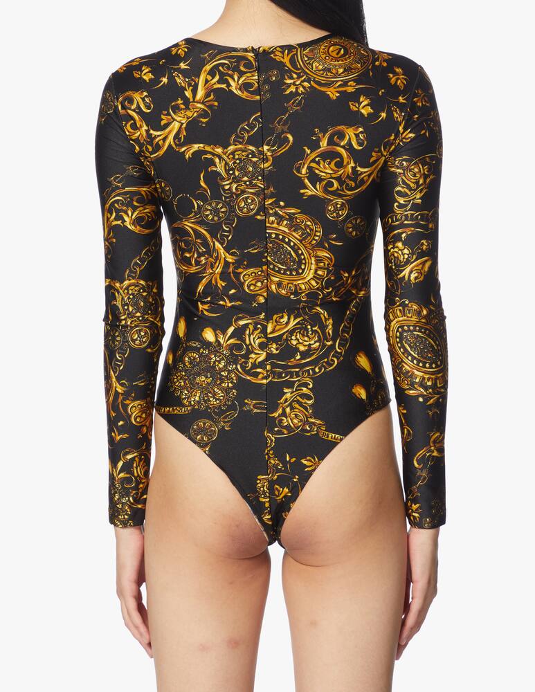 rinascente Versace Jeans Couture Body a manica lunga con stampa barocco