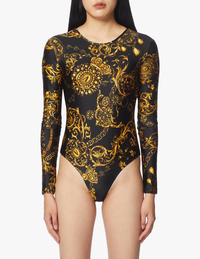 rinascente Versace Jeans Couture Body a manica lunga con stampa barocco