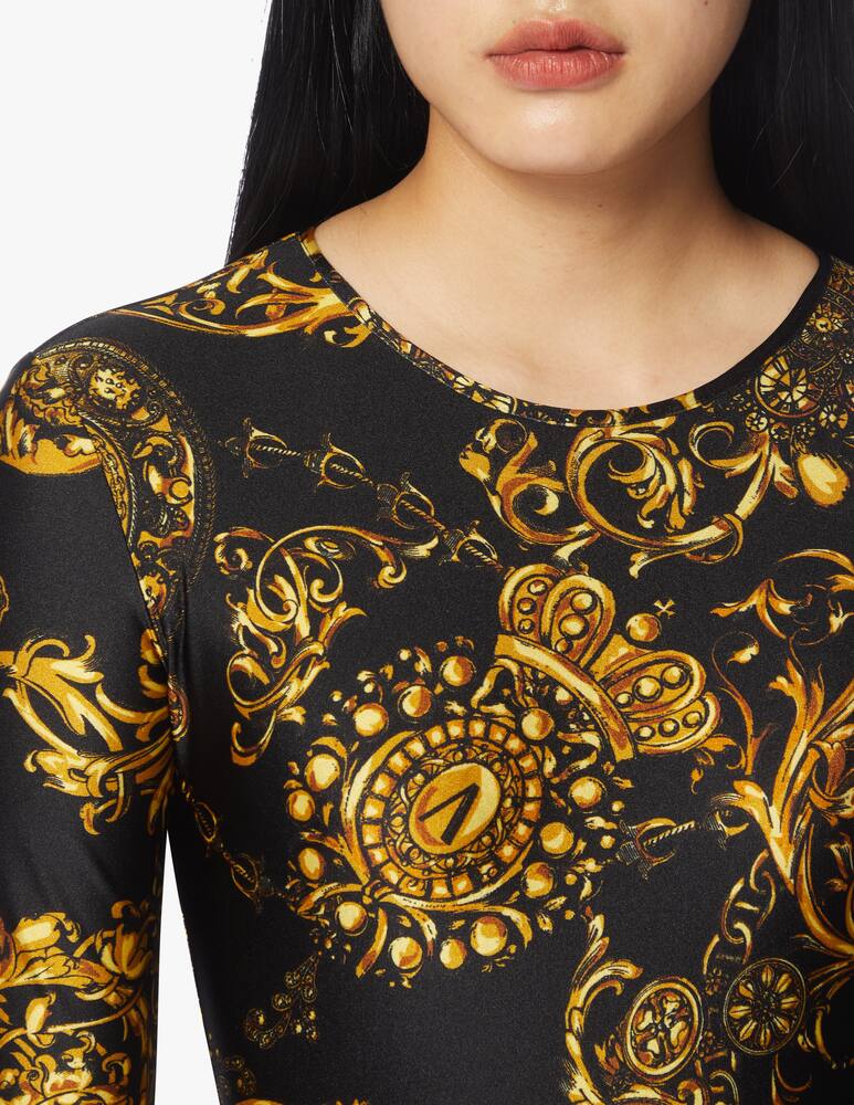rinascente Versace Jeans Couture Body a manica lunga con stampa barocco