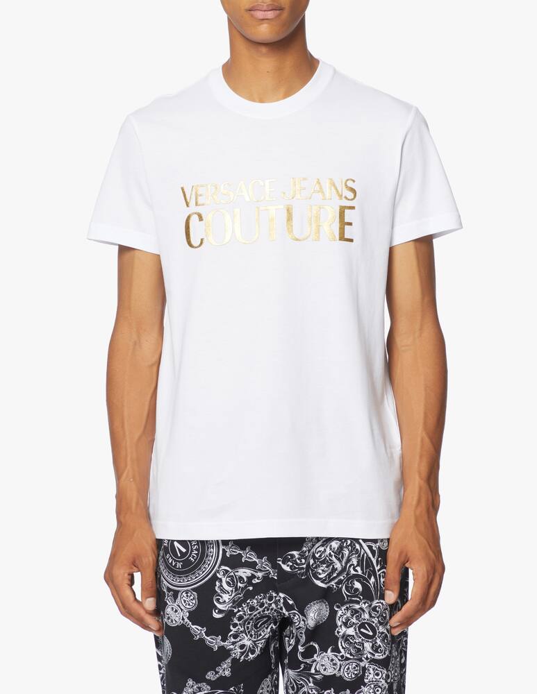 rinascente Versace Jeans Couture Maglietta girocollo logo oro