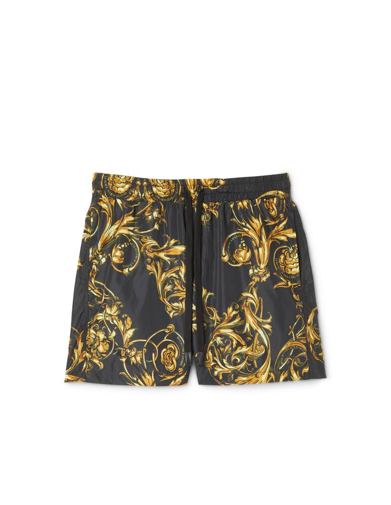 rinascente Versace Jeans Couture Print garland nylon shorts - black