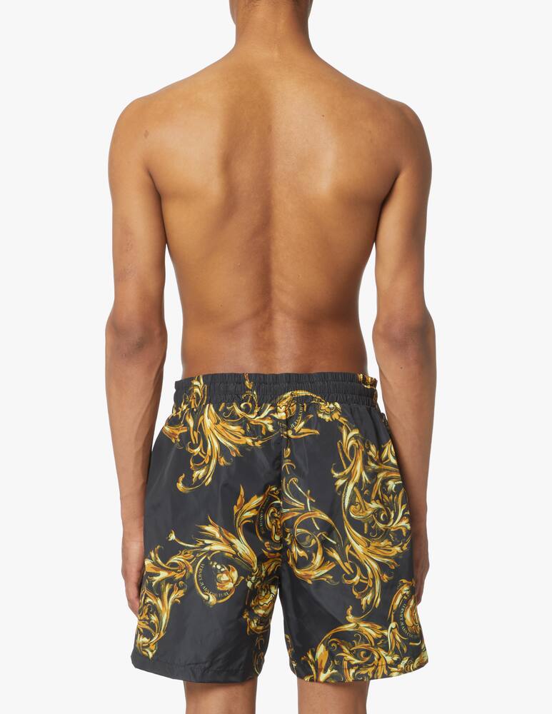 rinascente Versace Jeans Couture Print garland nylon shorts - black