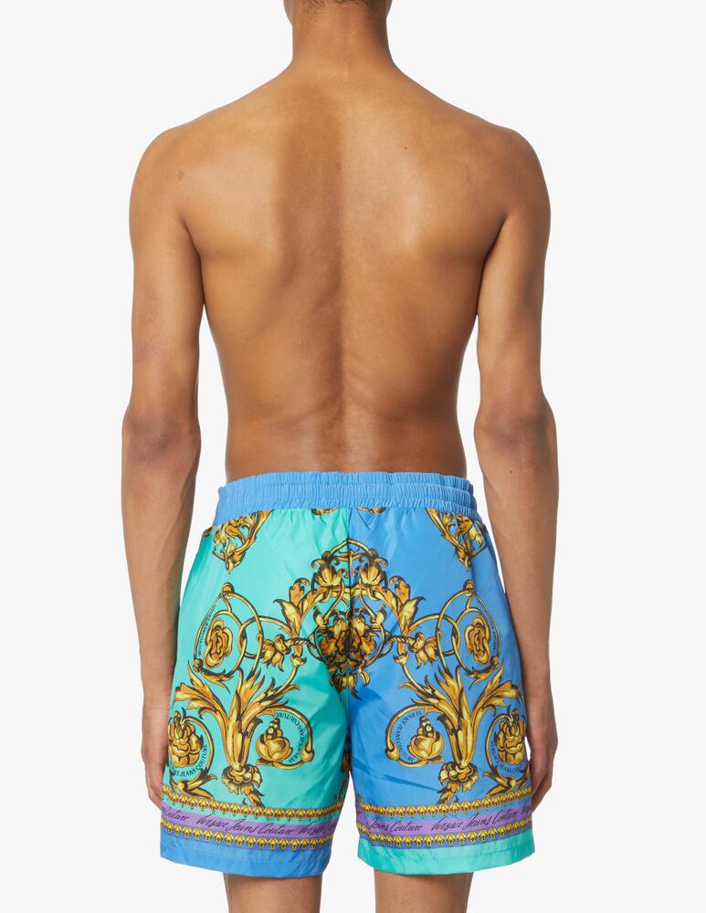 Versace Jeans Couture Bermuda stampa placed garland - blu - immagine 2
