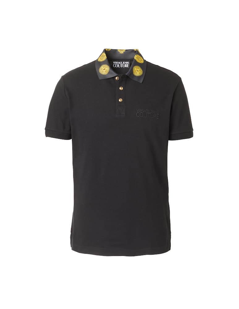 rinascente Versace Jeans Couture Piquet short sleeve polo - black