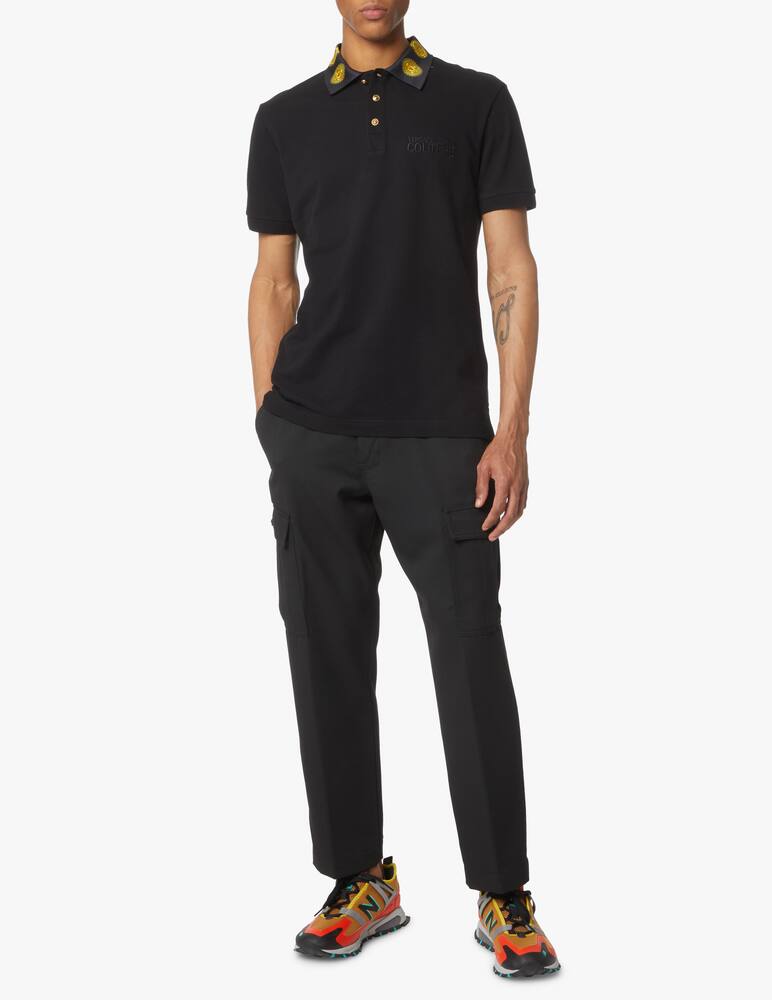 rinascente Versace Jeans Couture Piquet short sleeve polo - black
